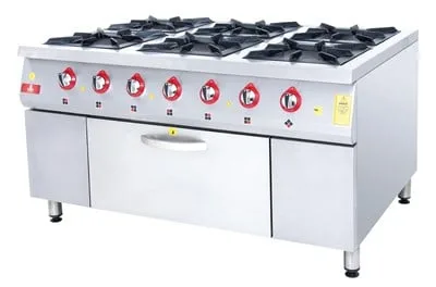 DRN 6 Lı Kuzine 6 Ocak 1 Fırın Gazlı ve Lpg Li 150x104x85 Cm DRNKU-1510
