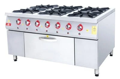 DRN 6 Lı Kuzine 6 Ocak 1 Fırın Gazlı ve Lpg Li 150x104x85 Cm DRNKU-1510