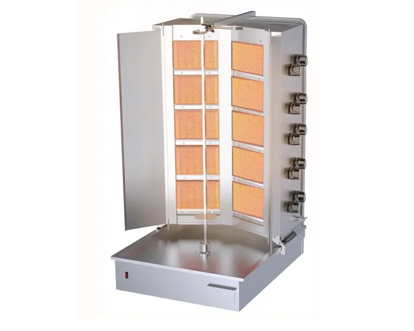 DRN Alttan Motorlu Döner Ocağı 10 Radyanlı V Tip Gazlı ve Lpg Li 70x80x100 Cm DRNDVAG-10
