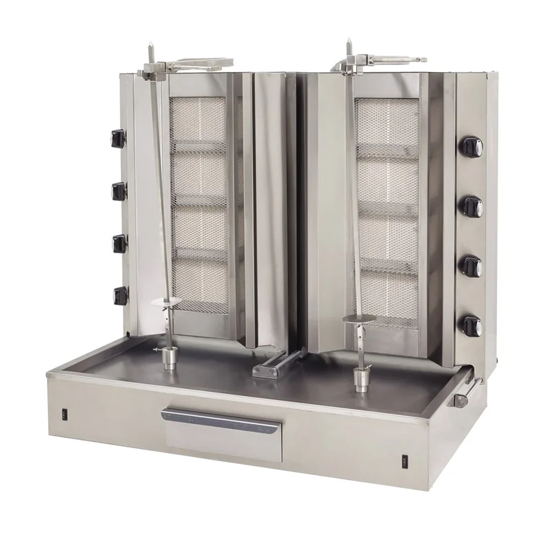 DRN Alttan Motorlu Döner Ocağı 12 Radyanlı Çiftli Gazlı ve Lpg Li 110x70x129 Cm DRNDACG-12