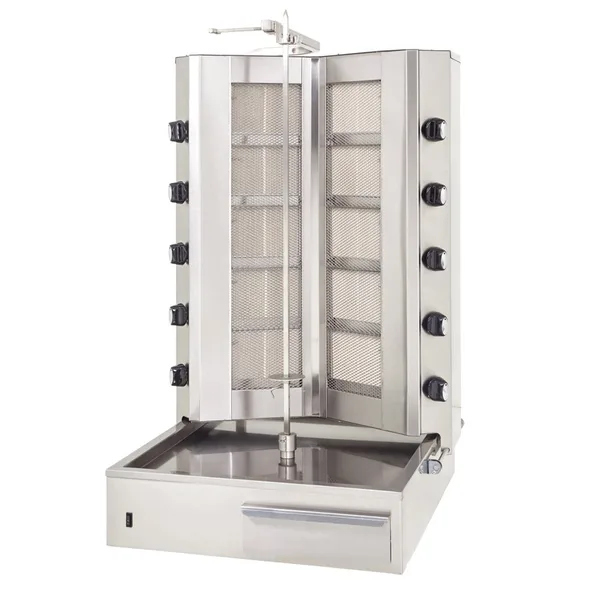 DRN Alttan Motorlu Döner Ocağı 12 Radyanlı V Tip Gazlı ve Lpg Li 70x80x120 Cm DRNDVAG-12