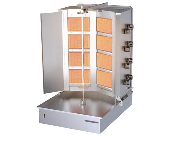 DRN Alttan Motorlu Döner Ocağı 8 Radyanlı V Tip Gazlı ve Lpg Li 70x80x85 Cm DRNDVAG-8
