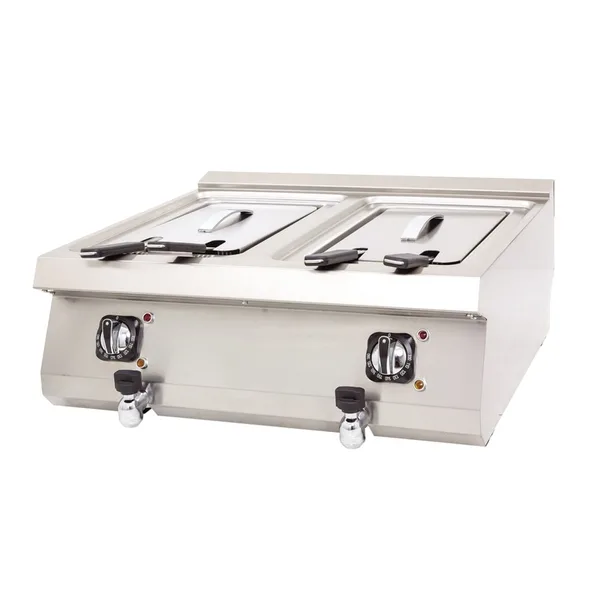 DRN 12+12 Litre Fritöz Elektrikli Set Üstü 80x73x30 cm DRNEF-8070