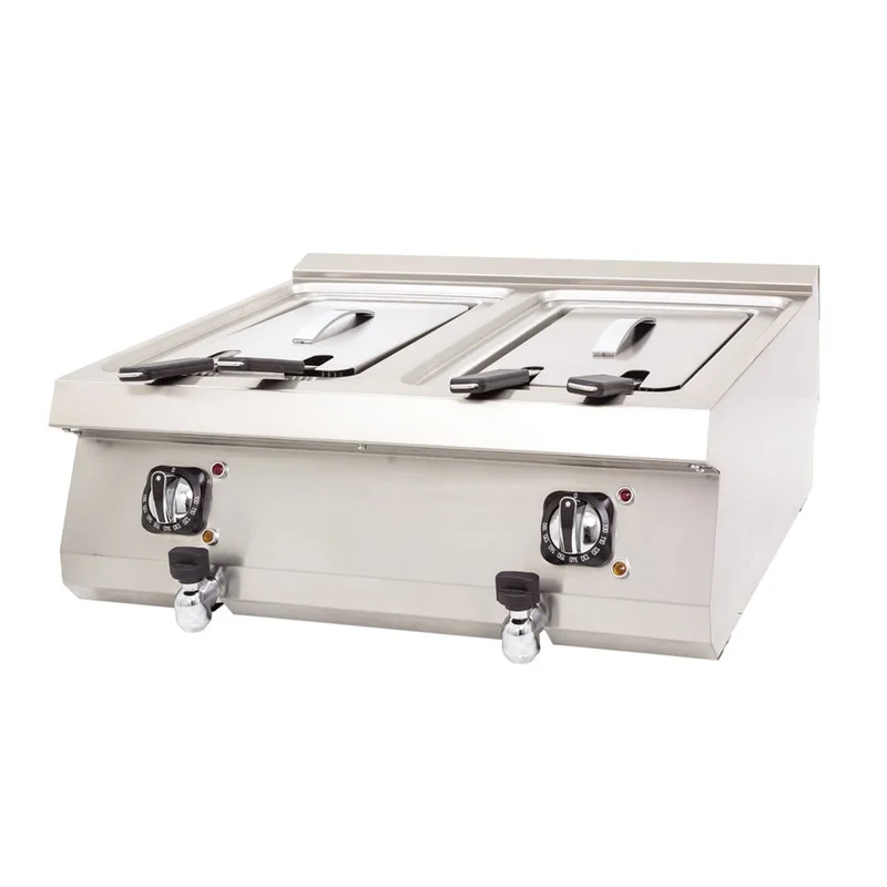 DRN 12+12 Litre Fritöz Elektrikli Set Üstü 80x73x30 cm DRNEF-8070