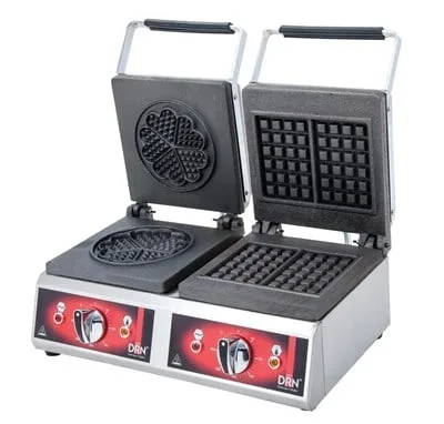DRN Kare+Yonca 2'li Waffle Makinesi Elektrikli DRNWKY-2