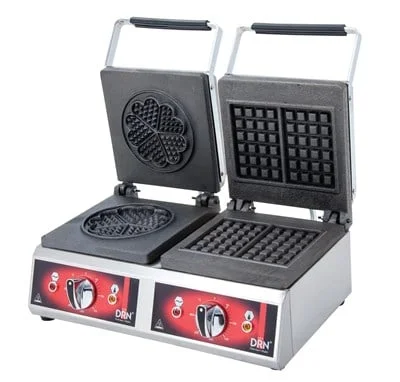 DRN Kare+Yonca 2'li Waffle Makinesi Elektrikli DRNWKY-2