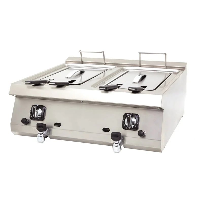 DRN 9+9 Litre Fritöz Gazlı Set Üstü  80x73x30 Cm DRNGF-8070