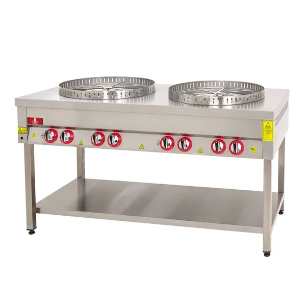 DRN 3 Lü Taban Raflı Su Böreği Ocağı Gazlı ve Lpg Li 210x70x90 Cm DRNSBT-3