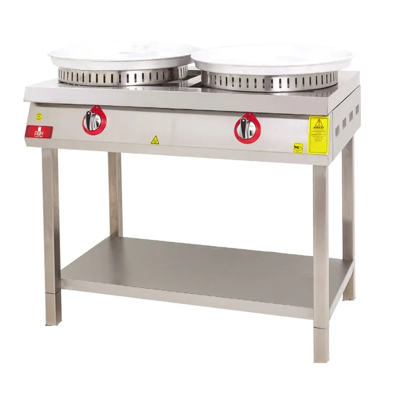 DRN Gazlı Tantuni Ocağı İkili Taban Raflı 120x50x90 cm DRNSCTT-2