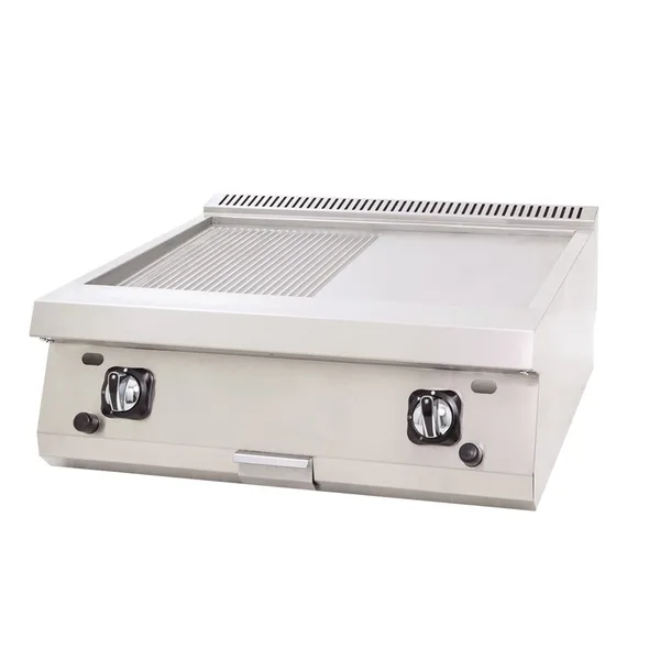 DRN Gazlı Pleyt Izgara Yarı Oluklu Yarı Düz Set Üstü 80x63x30 cm DRNGI-8060ND