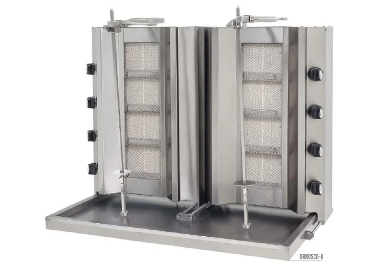 DRN Sabit Gazlı Döner Ocağı 12 Radyanlı Çiftli Gazlı ve Lpg Li 110x70x124 Cm DRNDSCG-12