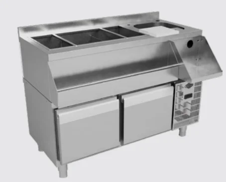 Empero 120 Kg Set Altı Derin 2 Çekmeceli Buzdolabı Kokteyl Tezgahı EMP.120.60.01-S-T-C