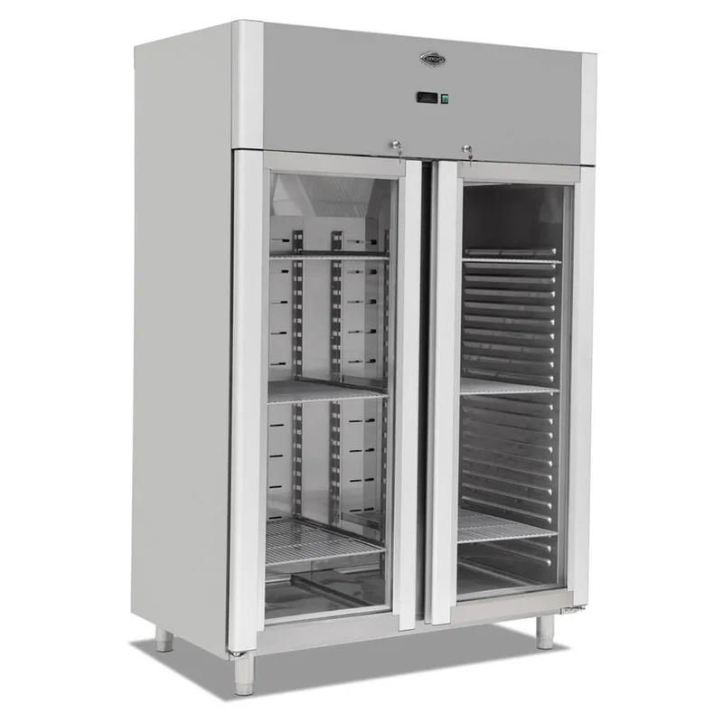 Empero Dik Tip Buzdolabı Çift Cam Kapılı 140x80x205 cm EMP.140.80.03
