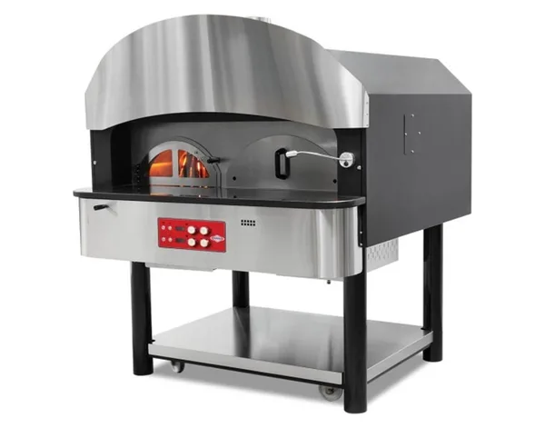 Empero Pizza Fırını Gazlı ve Odunlu Döner Tabanlı Manuel Pizza Fırını 6x30 cm Pizza Kapasiteli EMP.SPO.05