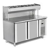 Empero Pizza Hazırlık Dolabı 2 Kapılı Dıştan Soğutmalı 150x80x85 cm EMP.150.80.01-PSY - 1