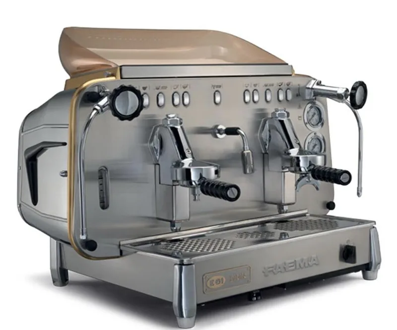 Faema Tam Otomatik Espresso Kahve Makinesi 2 Gruplu Kahve Makinesi E61 A/2 Jubile White&Wood