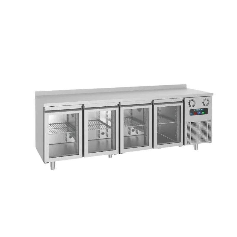 Frenox Camlı Dört Kapılı Tezgah Tip Buzdolabı 233x60x85 cm 304 Kalite CSN4-G EF-R290