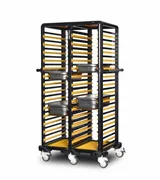 Gastrolley İkili Küvet Taşıma Arabası 29+29 Raflı Etrafı Açık 93x71x174 G.GN.150.D.1 - 1