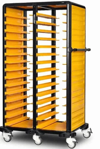 Gastrolley İkili Küvet Taşıma Arabası 60 Raflı İki Yanı Kapalı + Arka Kapılı 93x78x174 G.GN.150.D.3