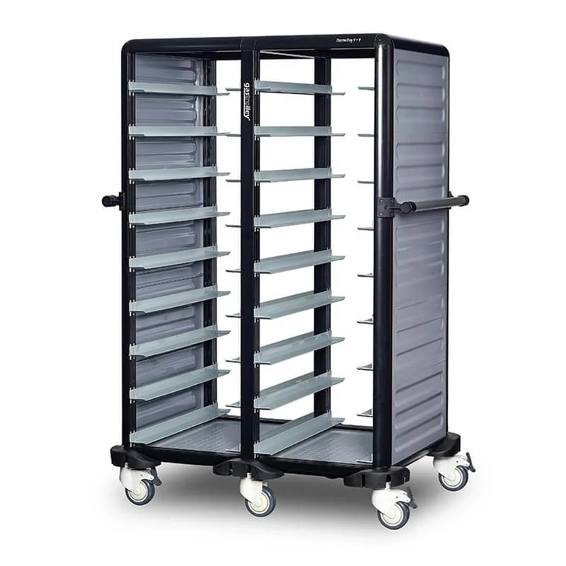 Gastrolley İkili Termo Tepsi Taşıma Arabası 9+9 Raflı Etrafı Açık 101x71x149 G.TT.18.D.1