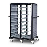 Gastrolley İkili Termo Tepsi Taşıma Arabası 9+9 Raflı İki Yanı Kapalı + Arka Kapalı 101x75x149 G.TT.18.D.3 - 1