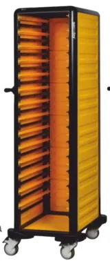 Gastrolley Küvet Taşıma Arabası 29 Raflı İki Yanı Kapalı + Arka Kapalı 53x78x174 G.GN.150.S.3 - 1