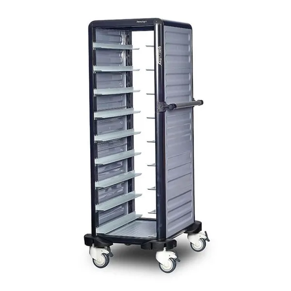 Gastrolley Termo Tepsi Taşıma Arabası 9 Raflı İki Yanı + Arka Kapalı + Kapılı 57x75x149 G.TT.09.S.4