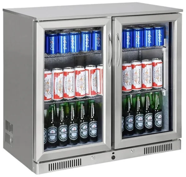 Gtech Paslanmaz Bar Arkası 2 Kapılı Şişe Soğutucu SC-228F-S