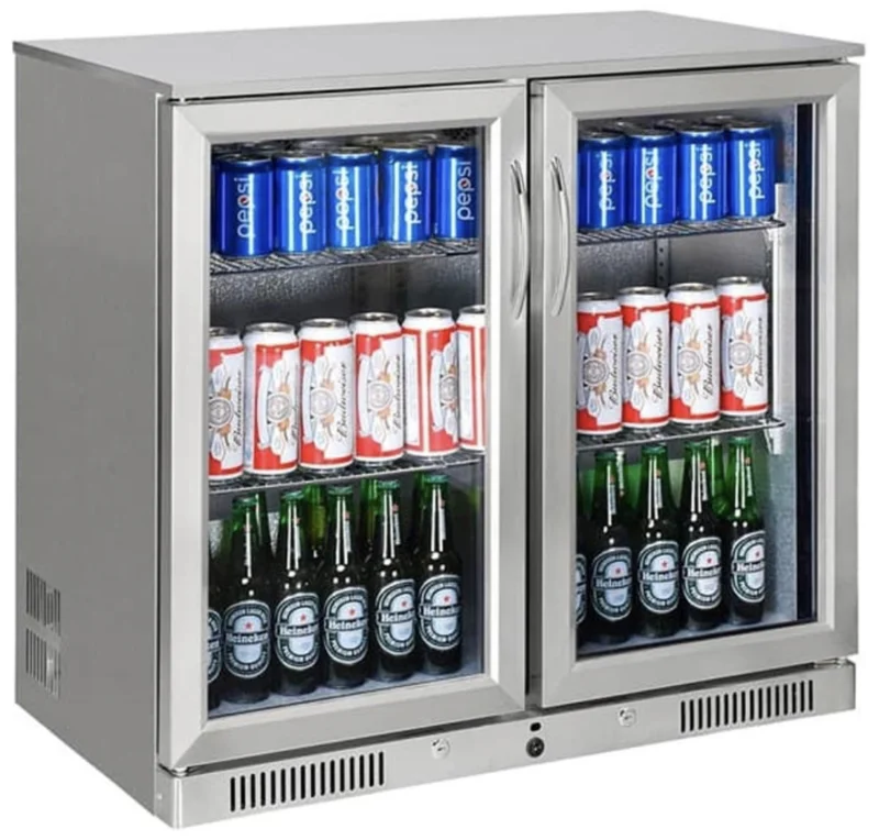 Gtech Paslanmaz Bar Arkası 2 Kapılı Şişe Soğutucu SC-228F-S