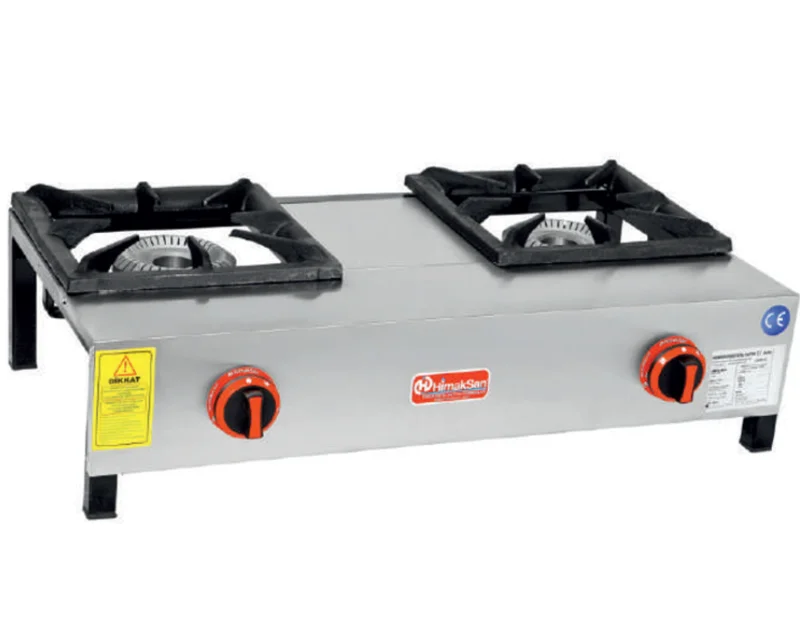Himaksan 2'li Doğalgazlı Kısa Ayaklı Lokanta Ocağı 86x47x25 HMK-LKK-2