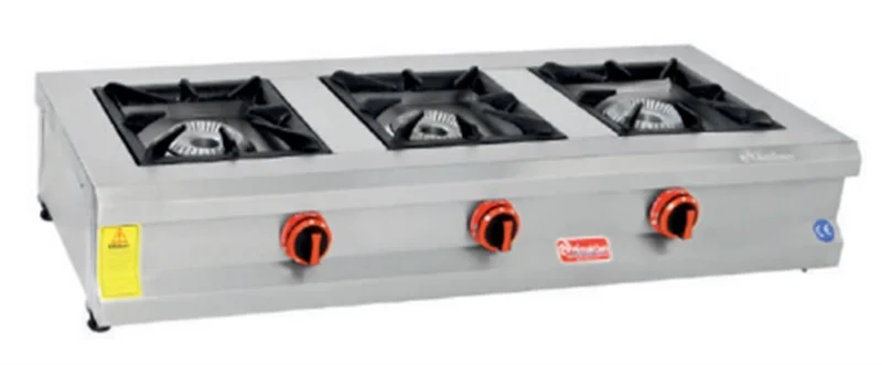 Himaksan 3 Lü Ocak Set Üstü Profesyonel Gazlı Ve Lpg Li 130x50x25 Cm HMK-SOG 1350
