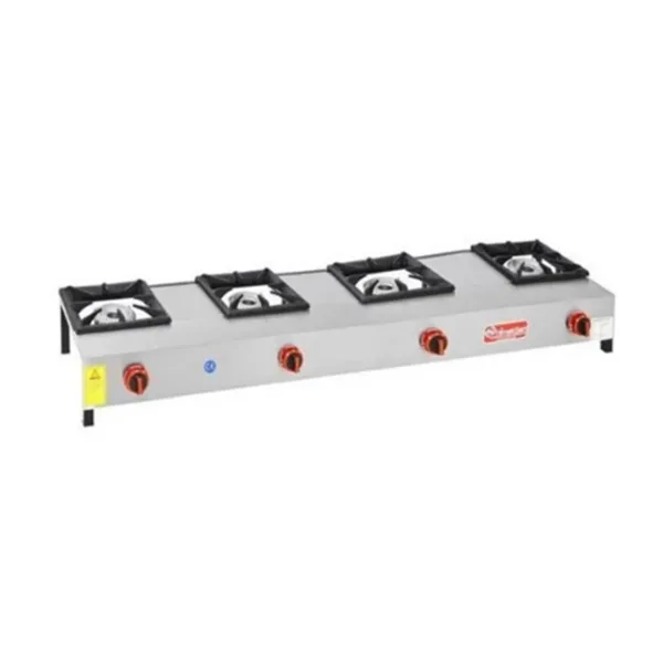Himaksan 4 Lü Kısa Lokanta Ocağı Gazlı ve Lpg Li 192X45X25 Cm HMK-LKK-4