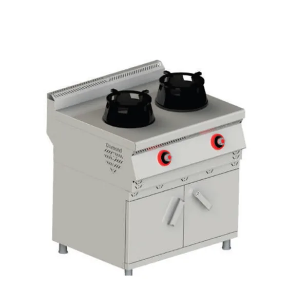 Himaksan Dolaplı Gazlı İkili Wok Ocak 80x70x85 cm HMK-DSWOG 878