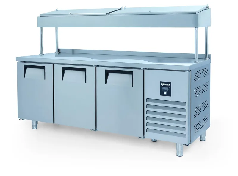 İceinox 3 Kapılı Pizza Hazırlık Dolabı Yüksek Ayaklı PTS-H 440 CR