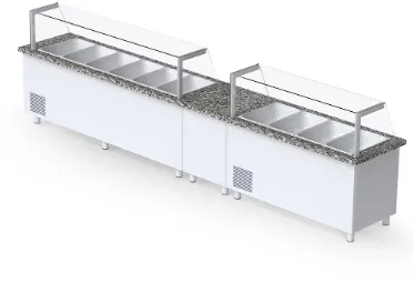 İceinox 6 küvetli Servis üniteler 250X80X132 STS-F 650 CR