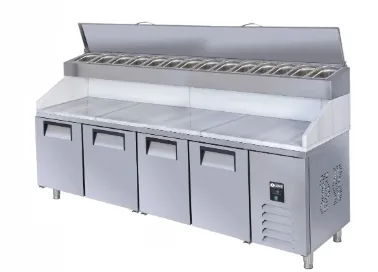 Iceinox Make Up Buzdolabı 4 Kapılı Mermerli 250x70x130 cm PTS HM 650 CR