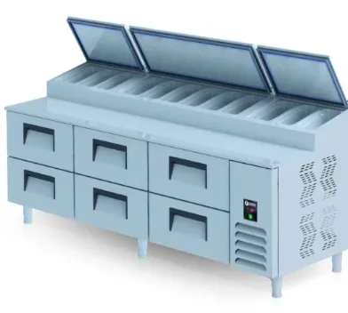 Iceinox Pizza Hazırlık Buzdolabı 6 Çekmeceli 237x81x109 cm PTS-L 800 CR