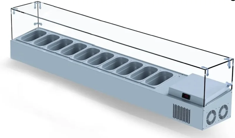 Iceinox Set Üstü Saladbar 11 Küvetli 225x34x45 cm VTP 225 GL