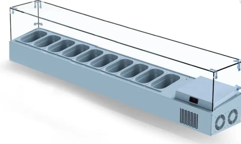 Iceinox Set Üstü Saladbar 12 Küvetli 250x34x45 cm VTP 250 GL