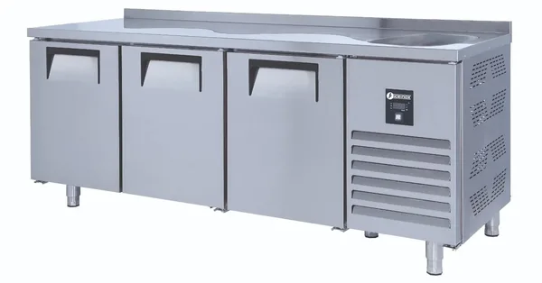 İceinox Tezgah Tip Evyeli 3 Kapılı Buzdolabı CTS 440 CR-S