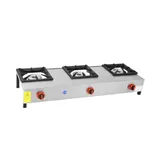 İnoxmaster 3 Lü Lokanta Ocağı Kısa Ayak Gazlı ve Lpg Li 139x45x25 Cm İMR-LKK-03 - 1