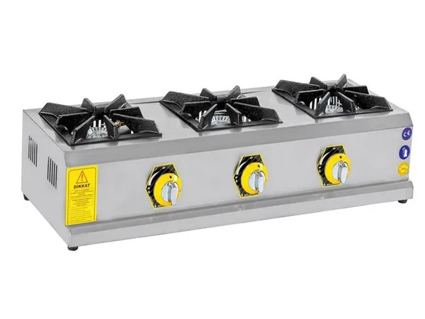 İnoxmaster 3 Lü Ocak Set Üstü Gazlı ve Lpg Li 29x80x14 Cm İMR-MNOG-3