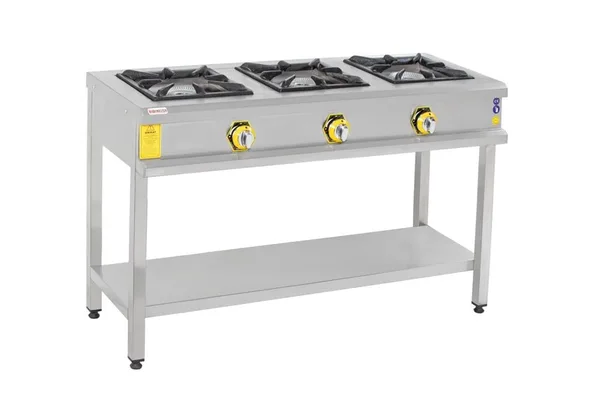 İnoxmaster 3 Lü Taban Raflı Ocak Gazlı ve Lpg Li  130x50x85 Cm İMR-TBOG-1350