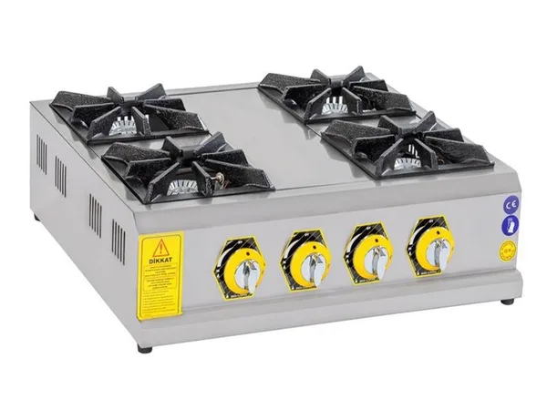 İnoxmaster 4 Lü Ocak Set Üstü Gazlı ve Lpg Li 60x60x14 Cm İMR-MNOG-4