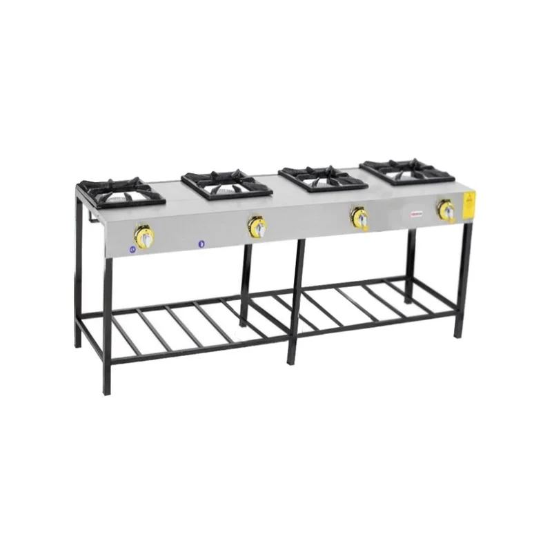 İnoxmaster 4 Lü Lokanta Ocağı Yüksek Ayak Gazlı ve Lpg Li 192x45x70 Cm İMR-LKY-4