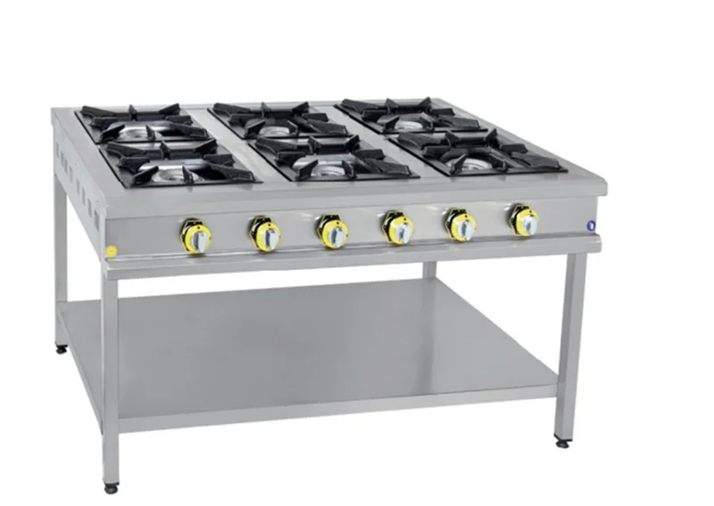 İnoxmaster 6 Lı Taban Raflı Ocak Gazlı ve Lpg Li 150X100X85 Cm İMR-TBOG-1510