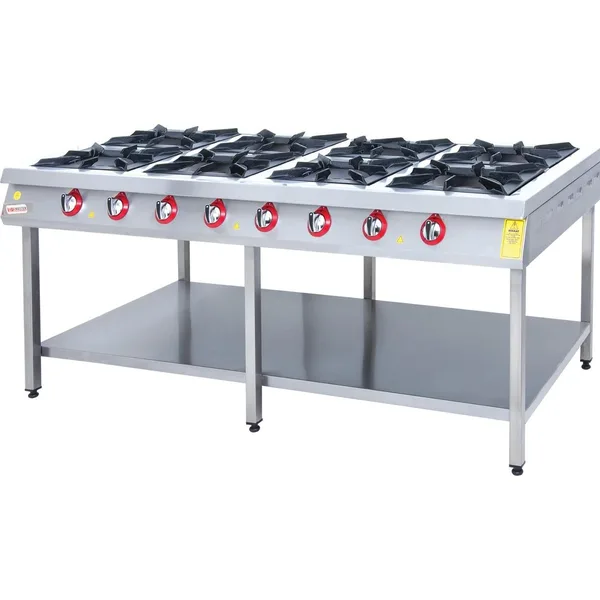 İnoxmaster 8 Li Taban Raflı Ocak Gazlı ve Lpg Li 200x100x85 Cm İMR-TBOG-2010