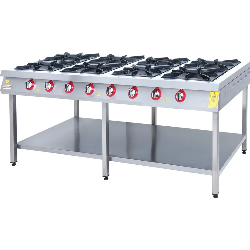 İnoxmaster 8 Li Taban Raflı Ocak Gazlı ve Lpg Li 200x100x85 Cm İMR-TBOG-2010