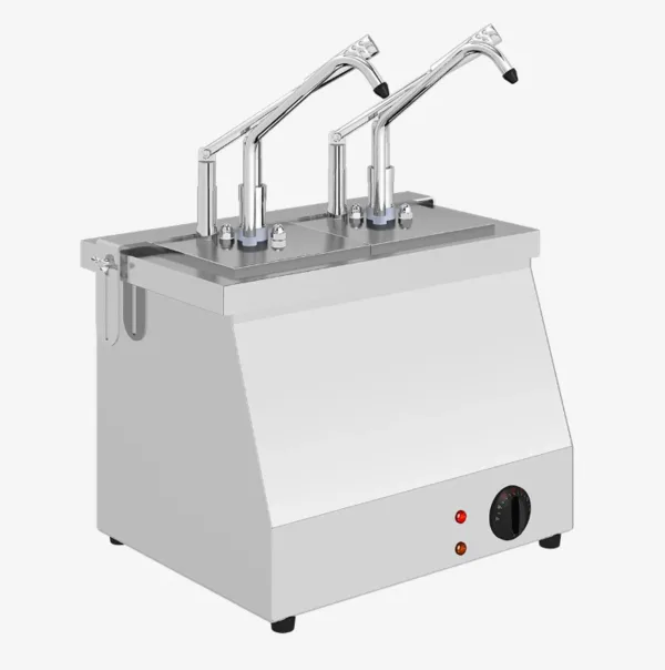 KALANDO Benmari Isıtmalı Paslanmaz Çelik 2'li 2x5.25 Litre Hazneli Sos Pompası GN 1/4 530109