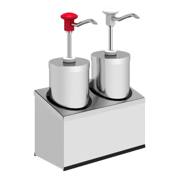 KALANDO Paslanmaz Çelik Basmalı 2 Kollu 2x2.25 Litre Silindir Hazneli Sos Pompası 450101